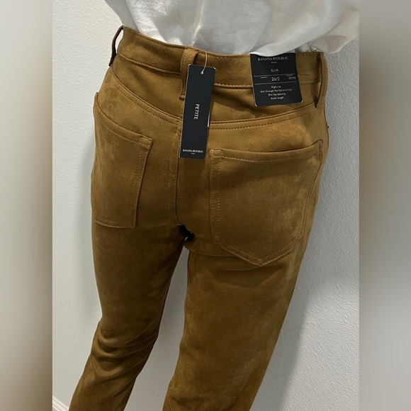 Banana Republic Faux Suede High Rise Cropped Pants Size 2/26P NWT - Picture 10 of 15